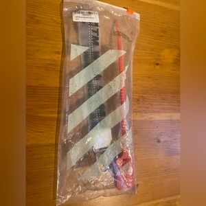 Black & White Off White Industrial Lanyard with Clip, Keychain, & Zip Tie